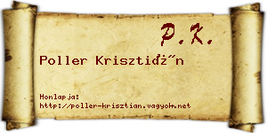 Poller Krisztián névjegykártya