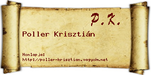 Poller Krisztián névjegykártya